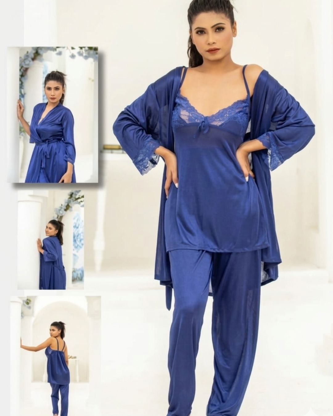Elegant 5-Piece Bridal Honeymoon Nightdress & Pajama Set