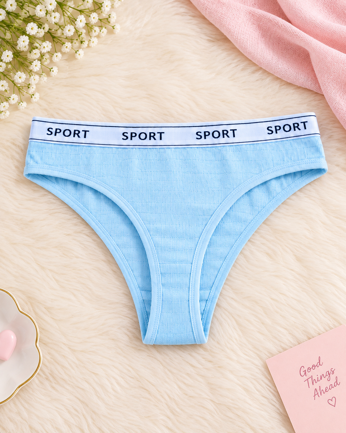 Ladies Cotton Ribbed Panty (T-Style) – Flourish Import (1 Pc) Secretinner