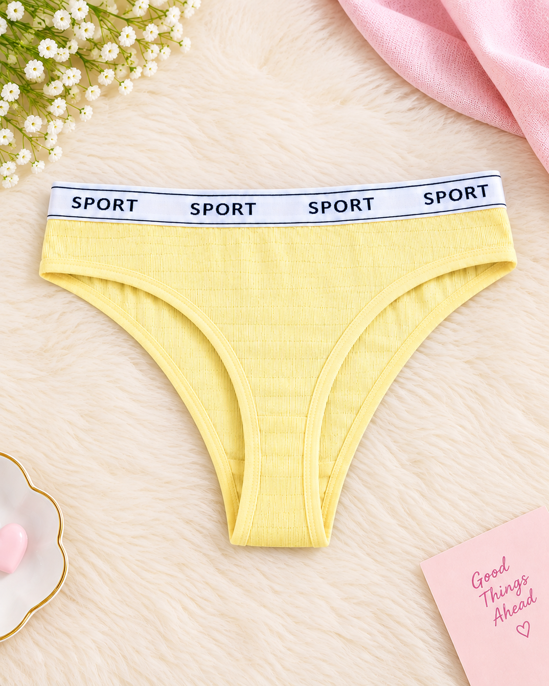 Ladies Cotton Ribbed Panty (T-Style) – Flourish Import (1 Pc) Secretinner