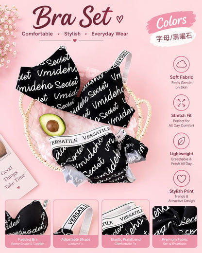 Trendy Alphabet Bra & pant Secretinner