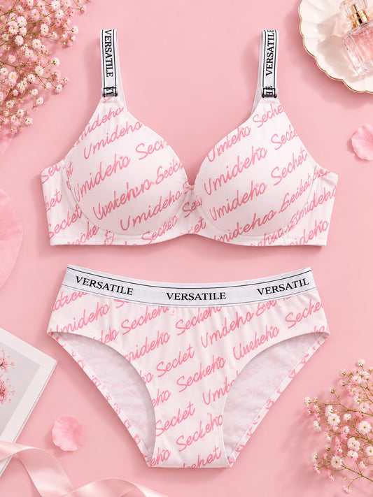 Trendy Alphabet Bra & pant Secretinner