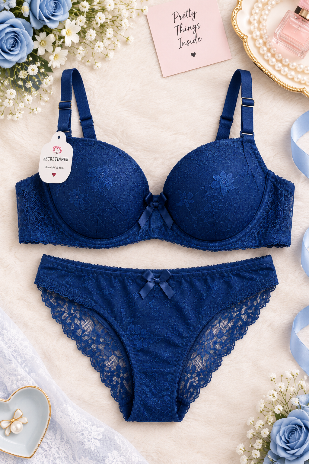Imported Laced Bra Set For Women Secretinner