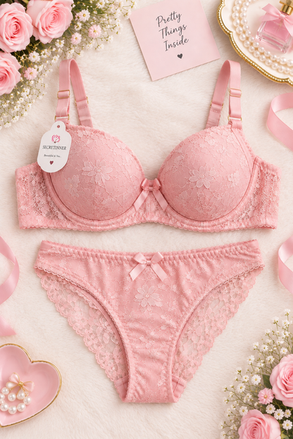Imported Laced Bra Set For Women Secretinner