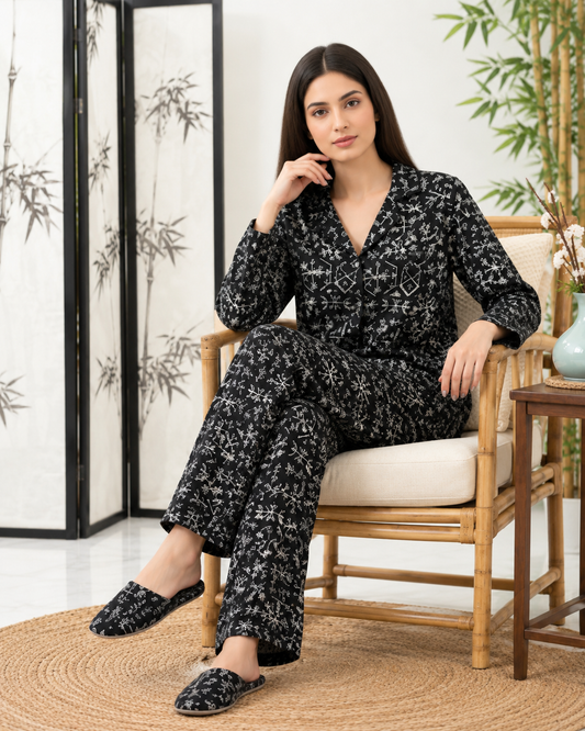 Premium Printed Soft Linen Night Wear Secretinner