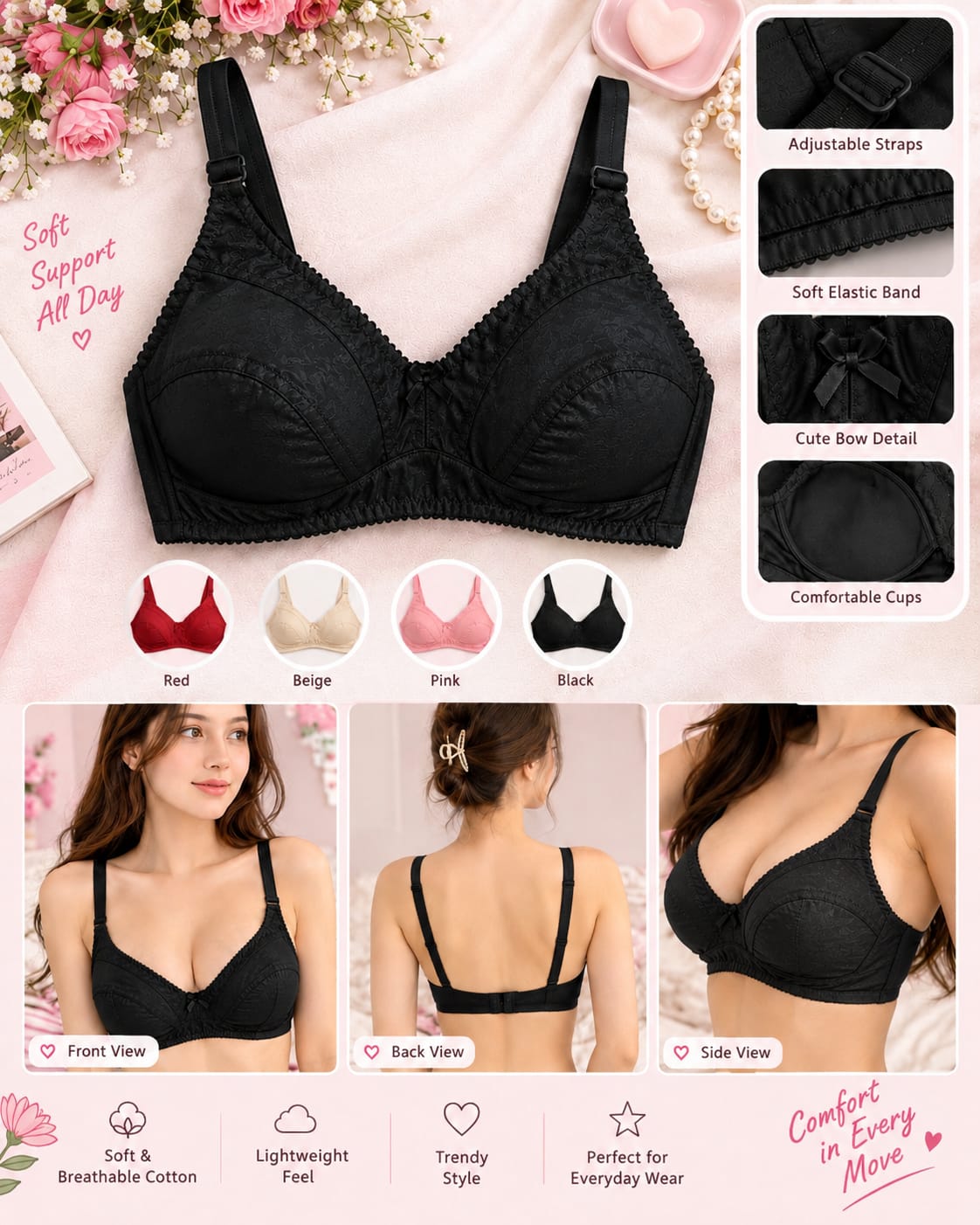 Women's Lyon Cotton Bra Secretinner