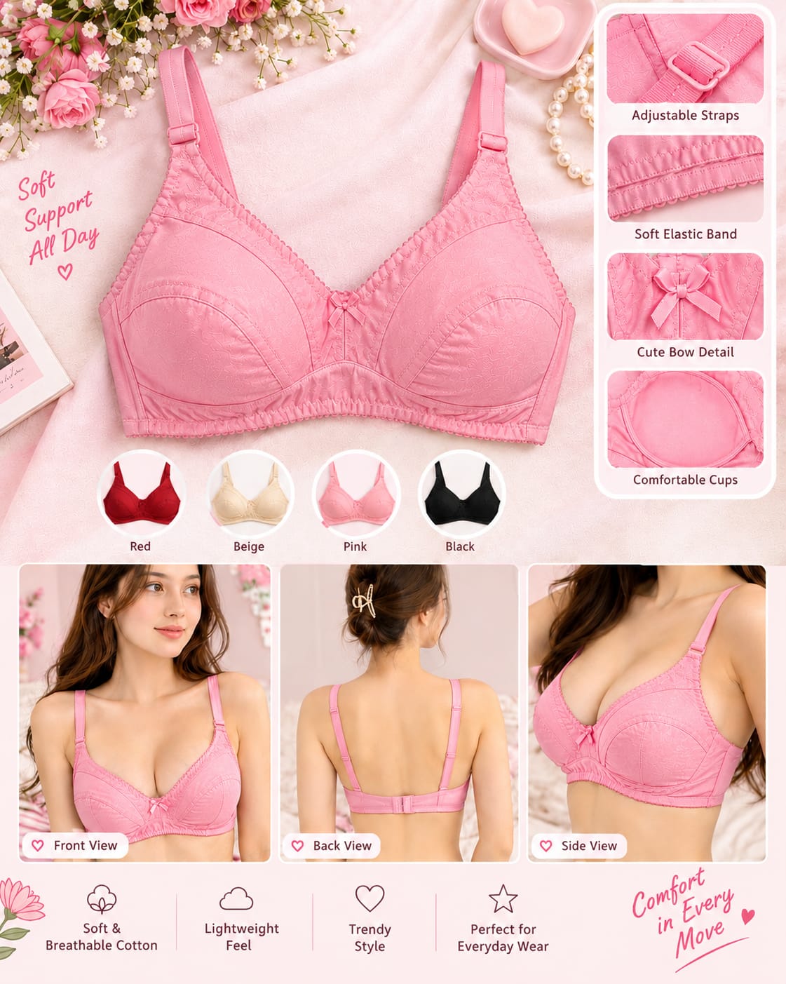 Women's Lyon Cotton Bra Secretinner