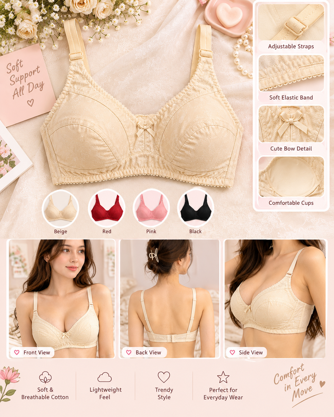 Women's Lyon Cotton Bra Secretinner