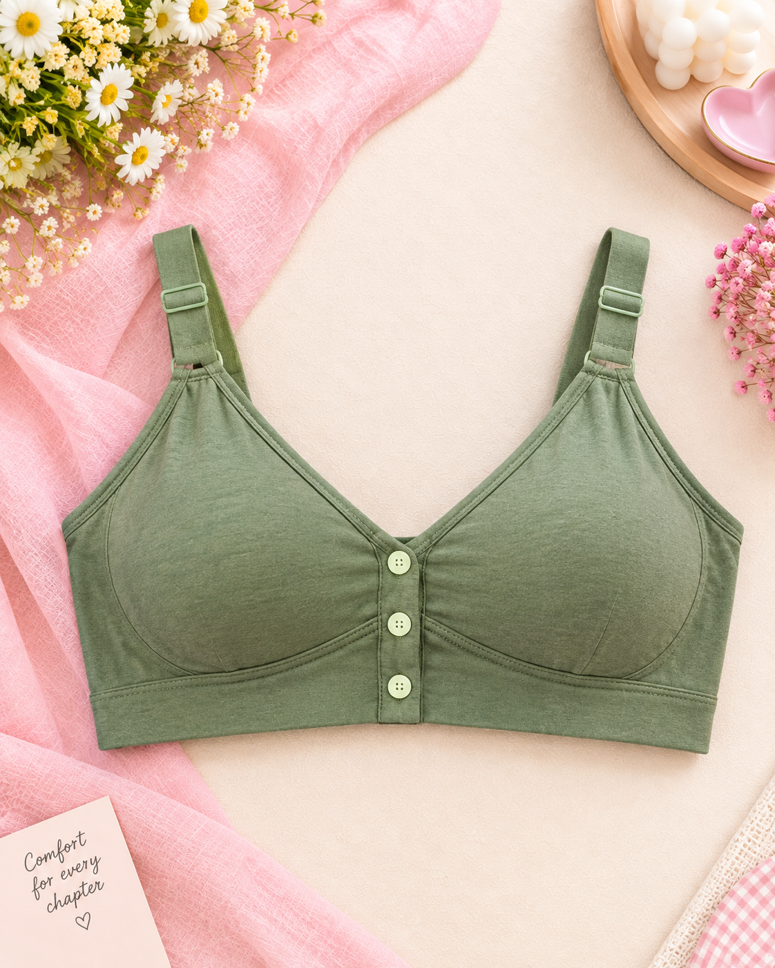 Comfortable Seamless Front Button Nursing Bra Secretinner