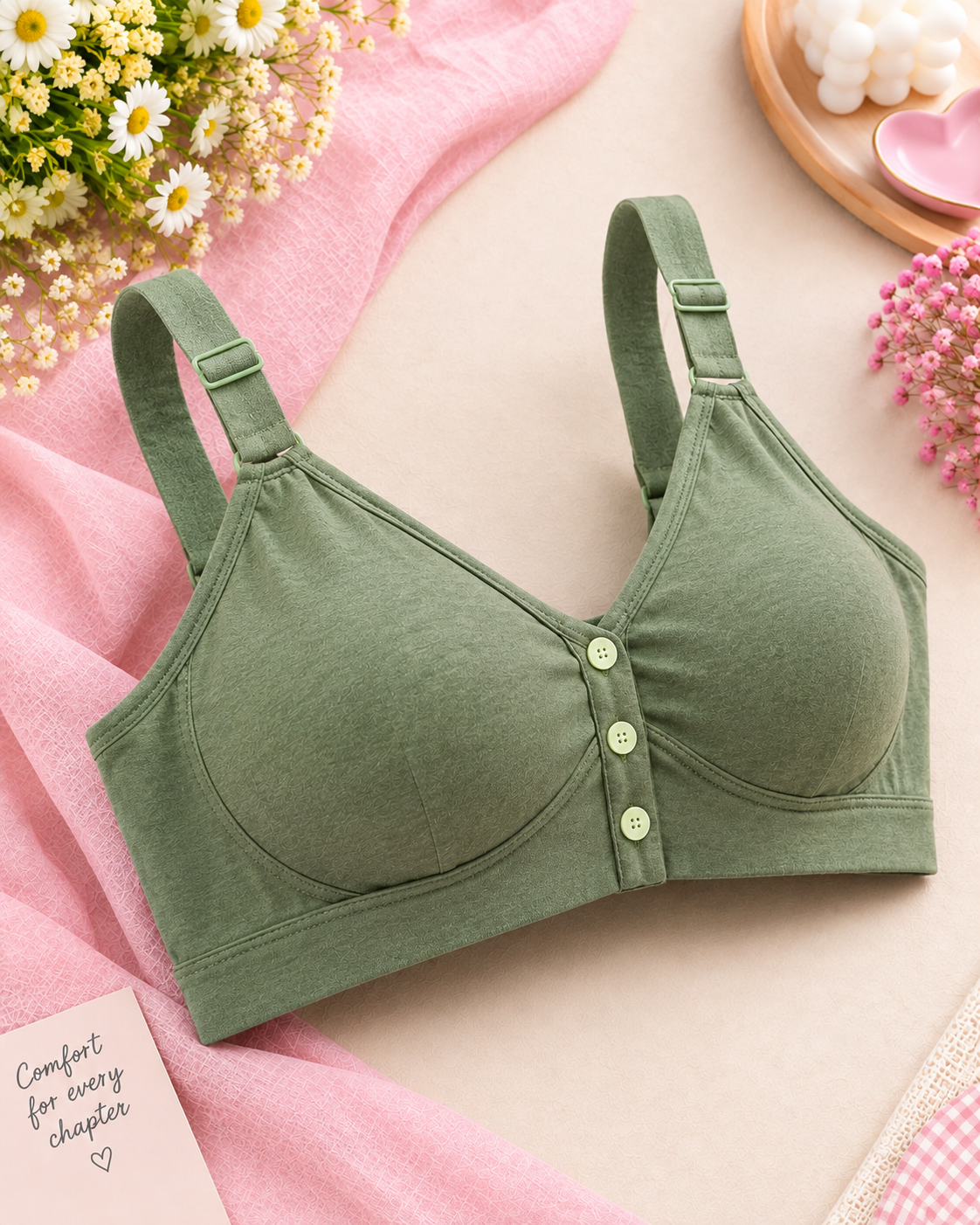 Comfortable Seamless Front Button Nursing Bra Secretinner