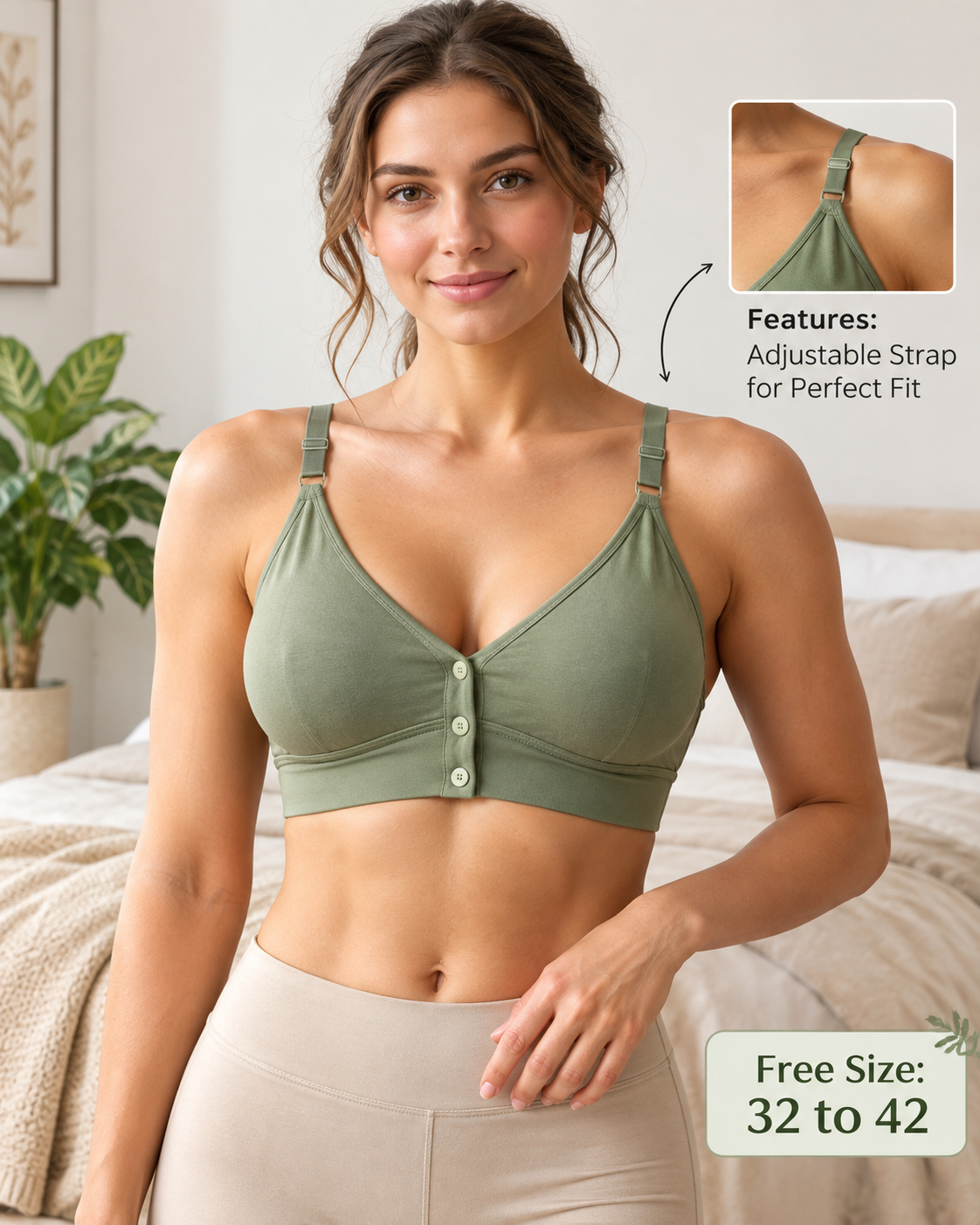 Comfortable Seamless Front Button Nursing Bra Secretinner
