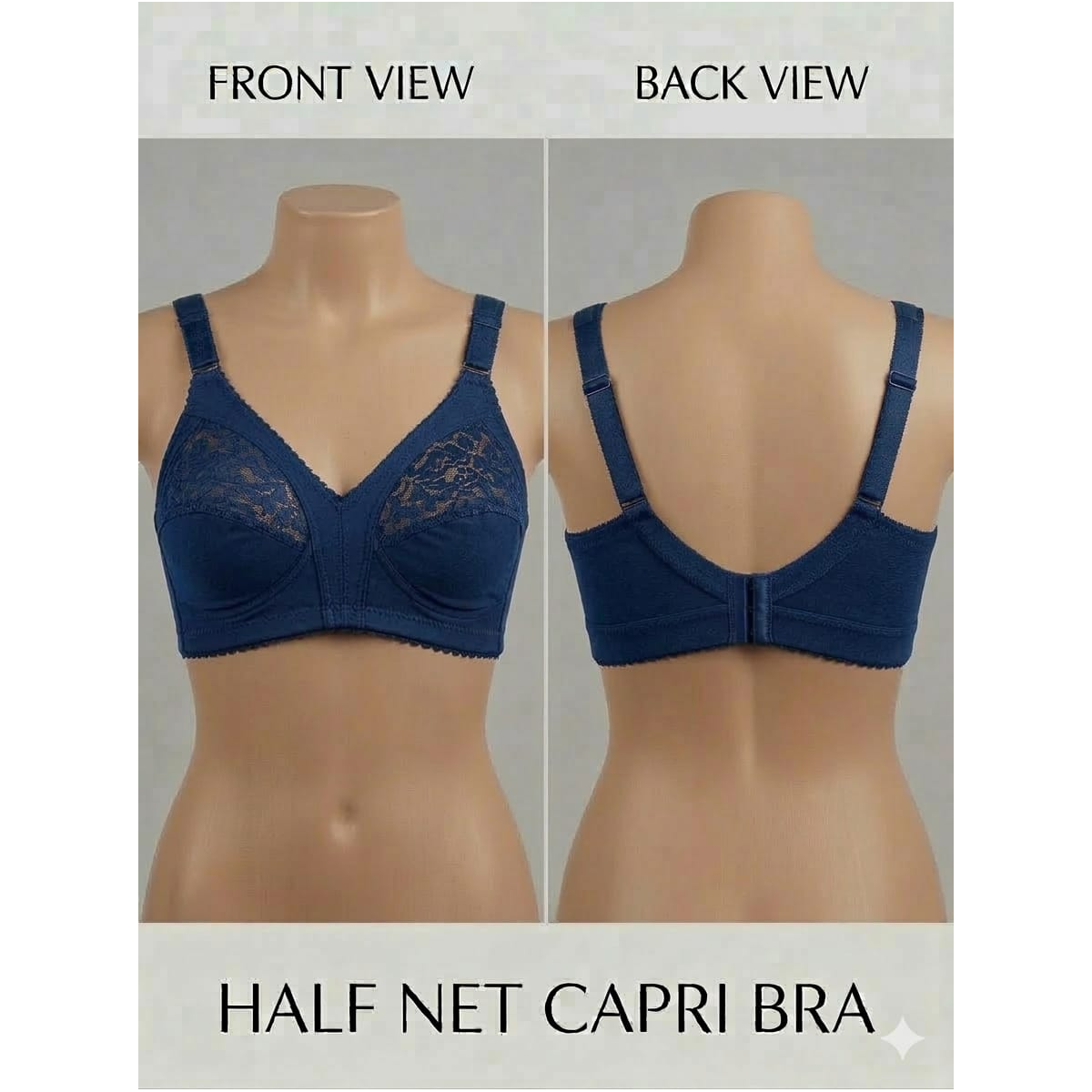 New style Capri Cotton Half Net  blue