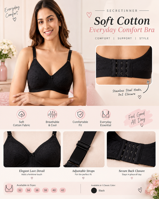 Soft Cotton Everyday Comfort Bra Secretinner