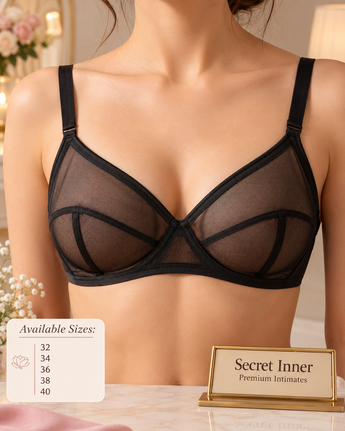 Transparent Bras – Non-Padded & Non-Wired Cotton Secretinner
