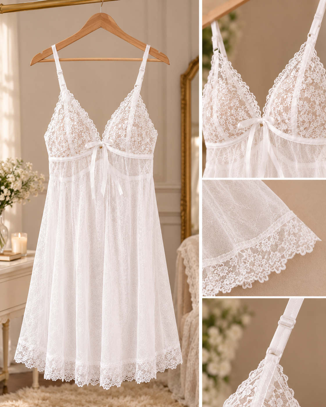 Fancy 3 PCS Inner Gown Panty – Full Net Stretchable Secretinner