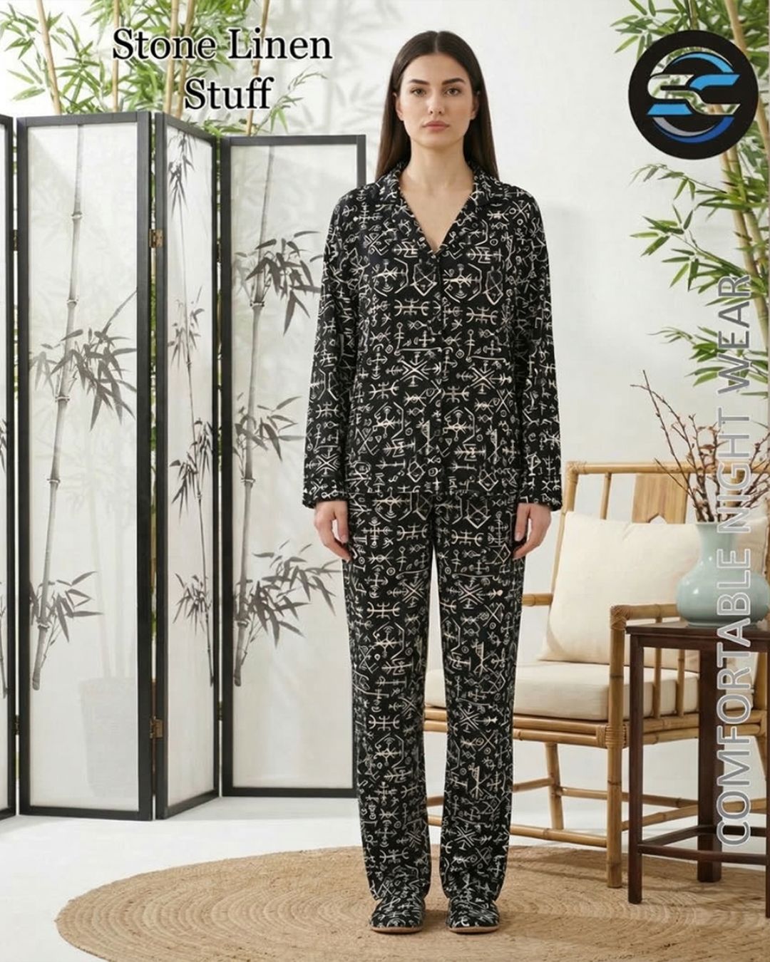 Premium Printed Soft Linen Night Wear