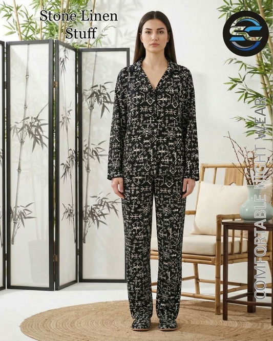 Premium Printed Soft Linen Night Wear