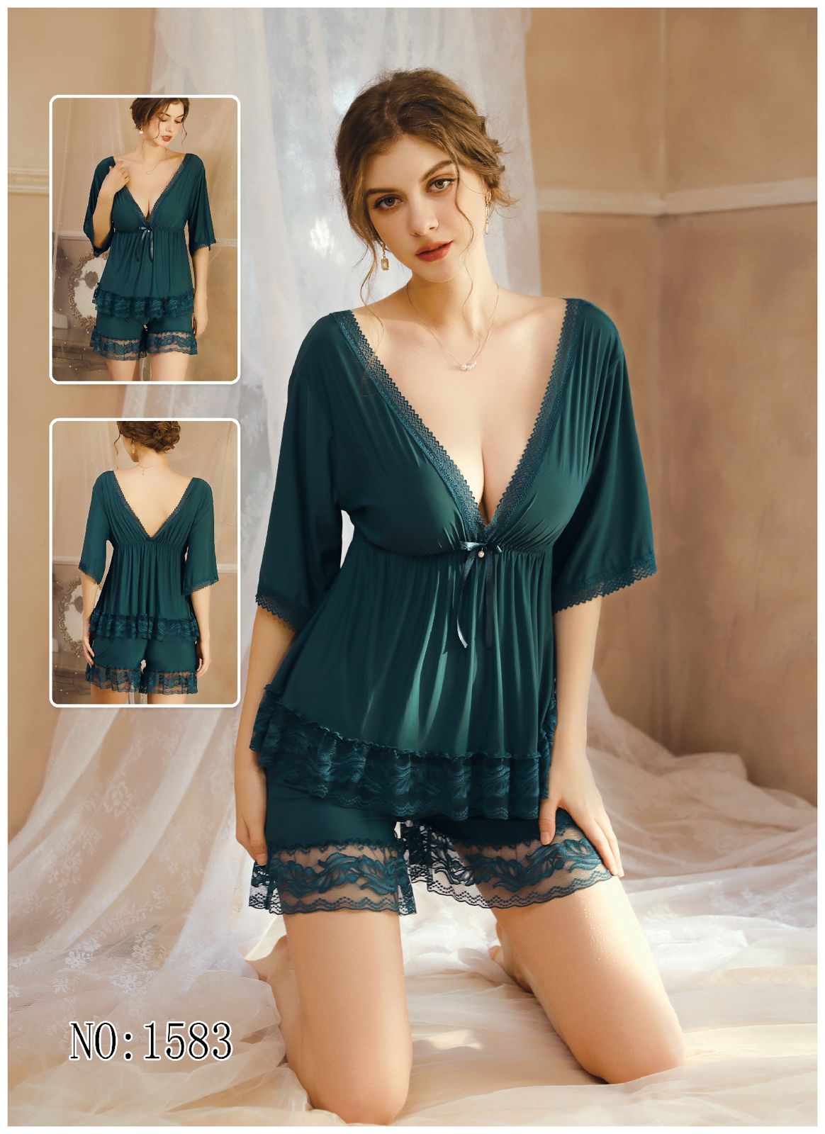 Emerald Lace Dream Nightwear Set