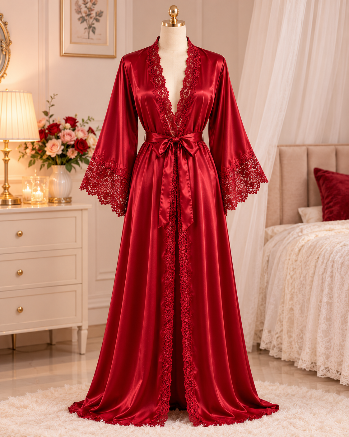 Flourish 6-Piece Padded Silk Satin Pajama Set Secretinner