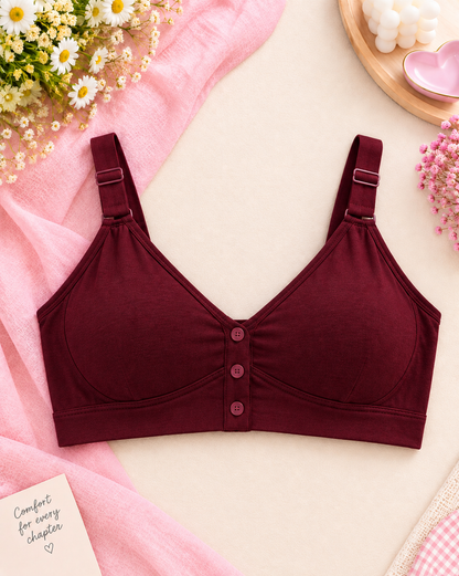 Comfortable Seamless Front Button Nursing Bra Secretinner